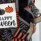 Happy Halloween Wreath - Pumpkin Door Wreaths - Halloween Jack O Lantern Thanksgiving Front Door Decor; Orange Black White Burlap Stripe - Pink Door Wreaths