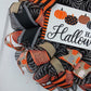 Happy Halloween Wreath - Pumpkin Door Wreaths - Halloween Jack O Lantern Thanksgiving Front Door Decor; Orange Black White Burlap Stripe - Pink Door Wreaths