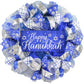 Happy Hanukkah Wreath - Winter Mesh Door Wreath - Royal Blue, White, Silver - Pink Door Wreaths