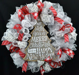 Grey White Christmas Tree wreath