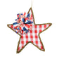 Independence Day Wreath - Star Grapevine Wreath - 4th of July Plaid Door Hanger Oversized Bow Jute Burlap Door Decor; Red White Blue - Pink Door Wreaths