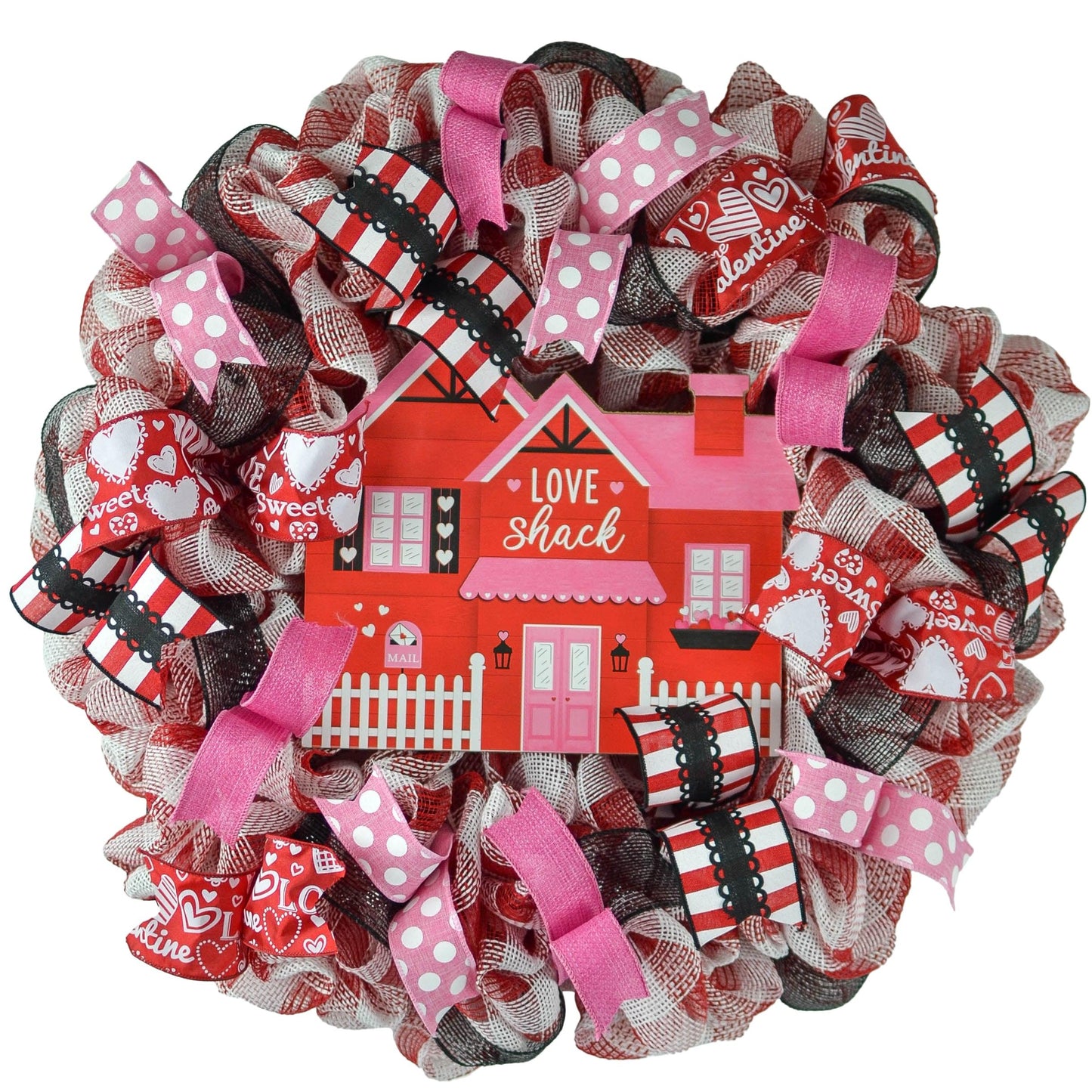 Love Shack Valentines Wreath - Valentine's Day Decor - Pink Door Wreaths