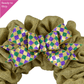 Mardi Gras Striped Wreath Bow - Clover Wreath Embellishment for Making Your Own - Farmhouse Already Made Green Purple Gold - Pink Door Wreaths