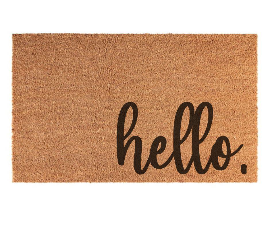 Matching "hello" Welcome Door Mat - Pink Door Wreaths