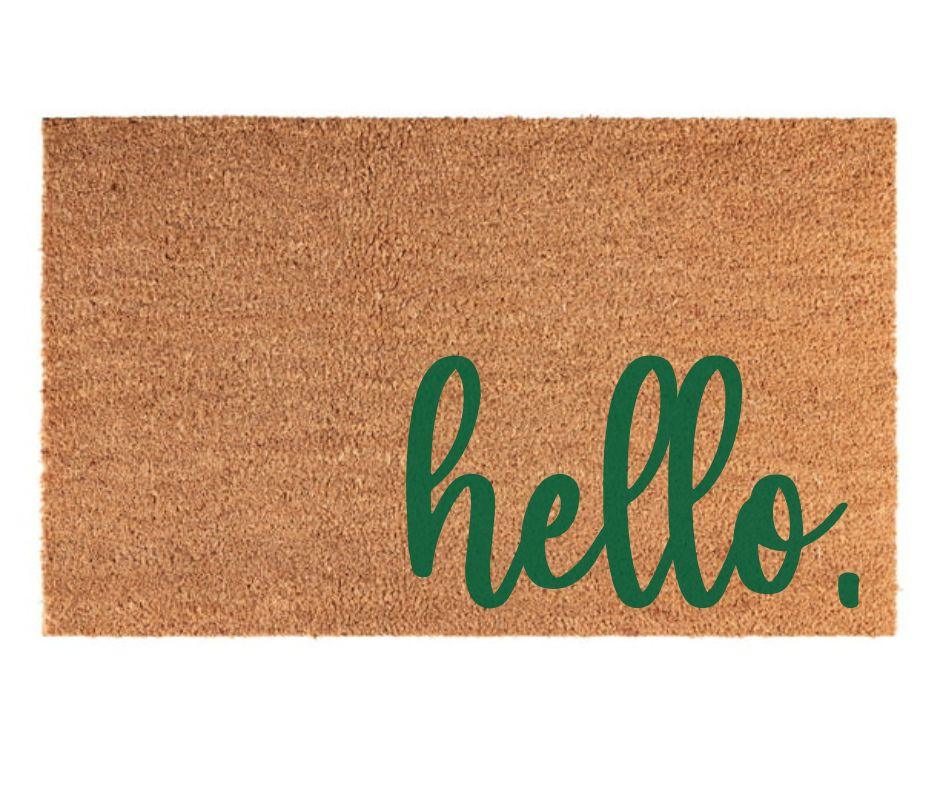 Matching "hello" Welcome Door Mat - Pink Door Wreaths