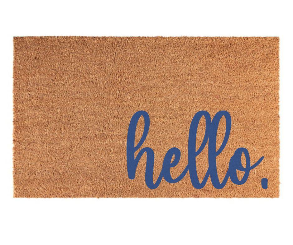 Matching "hello" Welcome Door Mat - Pink Door Wreaths