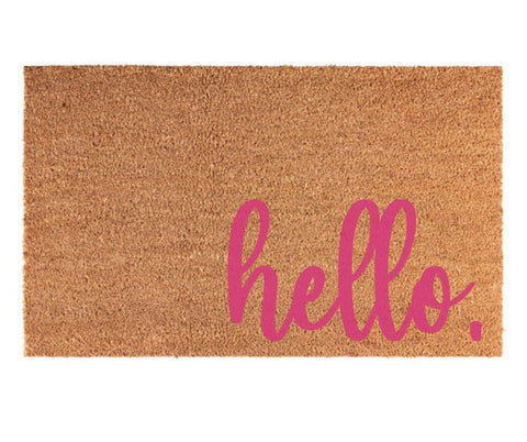 Matching hello Welcome Door Mat - Pink Door Wreaths