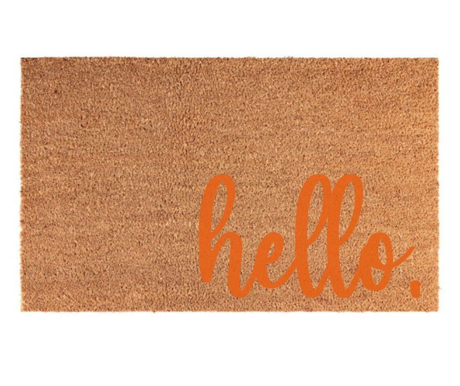 Matching "hello" Welcome Door Mat - Pink Door Wreaths