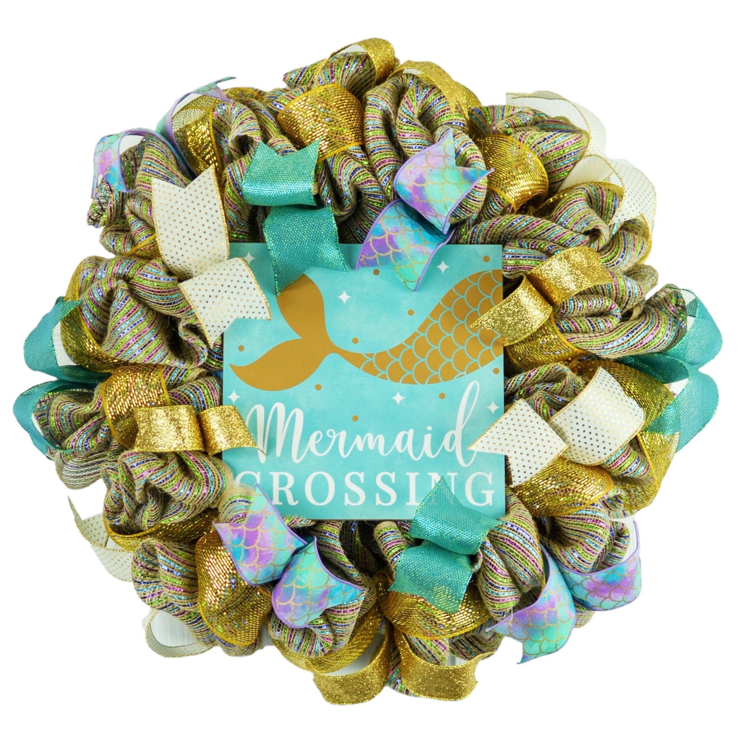 Mermaid Everyday Wreath - Beach Whimsical Fun Teenager Door Decor - Pink Door Wreaths