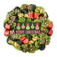 Merry Christmas Ornament Wreath - Holiday Mesh Front Door Decor - Pink Door Wreaths