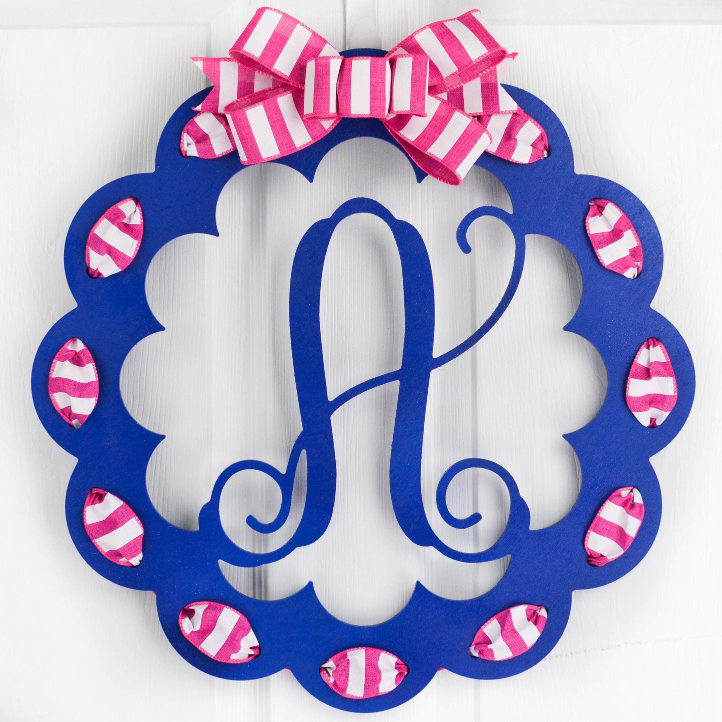 Monogram Door Hanger | Red and Black Mother's Day Gift | Personalize Me! - Pink Door Wreaths