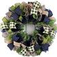 Moss Green Everyday Wreath - Birthday Gift for Her - Burlap Year Round Wreath (Moss/Navy) - Pink Door Wreaths