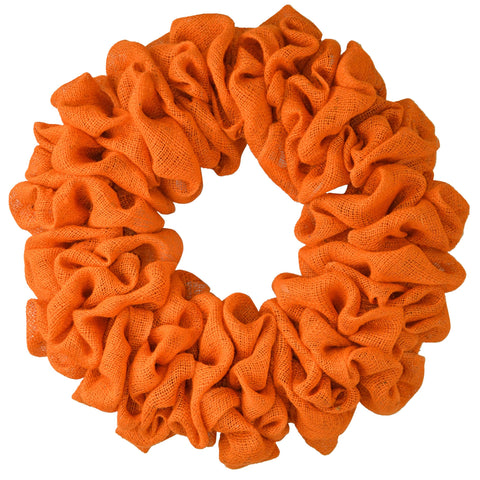 Orange Plain Burlap Wreath Already Made - Everyday Wreath to Decorate DIY - Add Bow, Ribbons on Your Own - Premade - Pink Door Wreaths