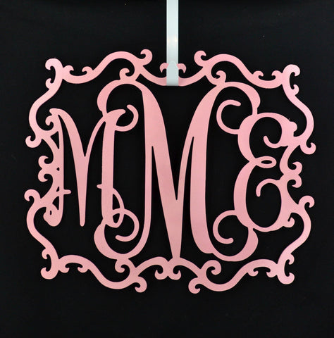 Over bed Decor | Baby shower gift | Bedroom Monogram | Nursery Wall Art - Pink Door Wreaths