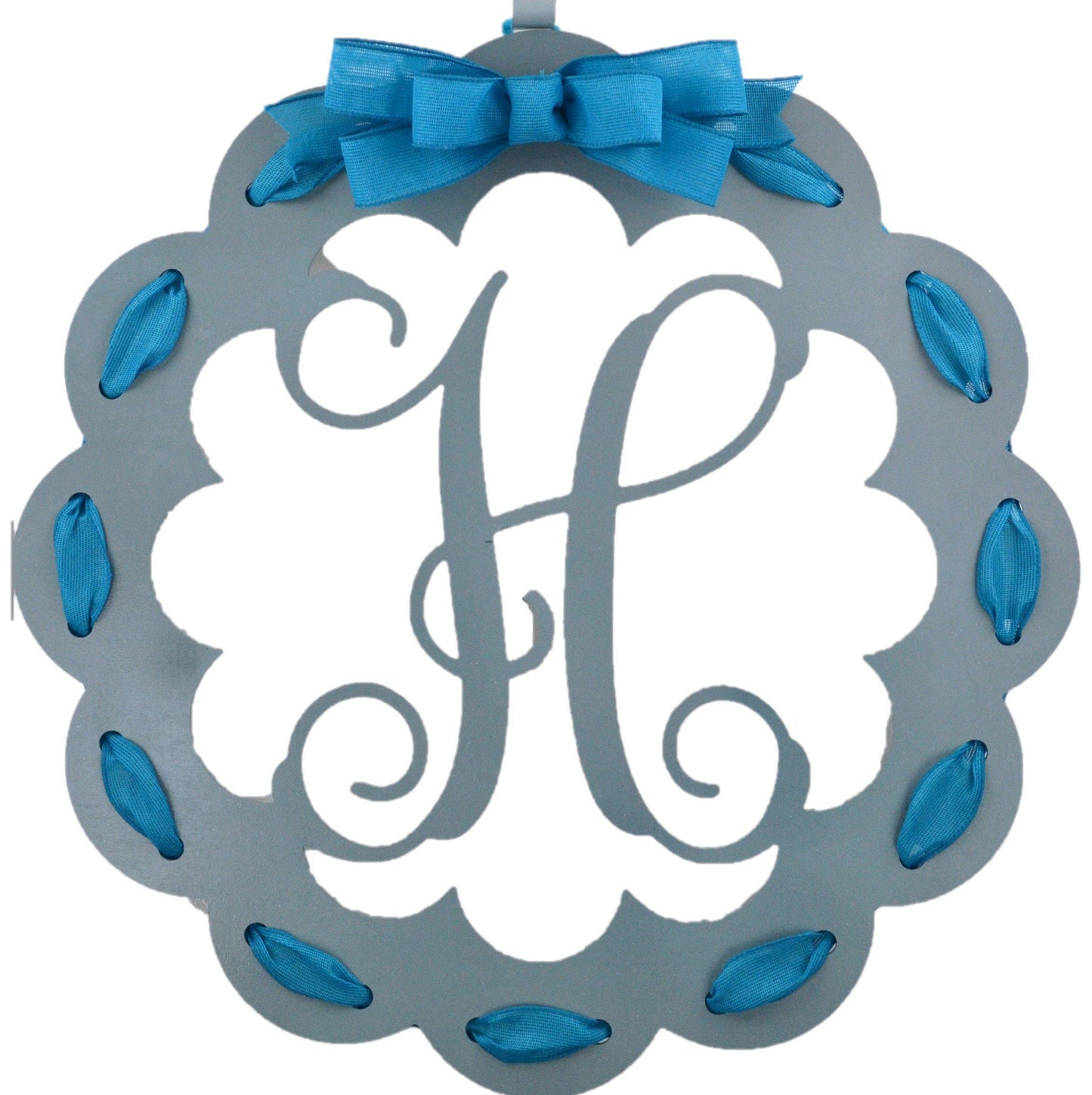 Personalized Monogram Door Hanger | Wooden Wreath | MANY colors! - Pink Door Wreaths