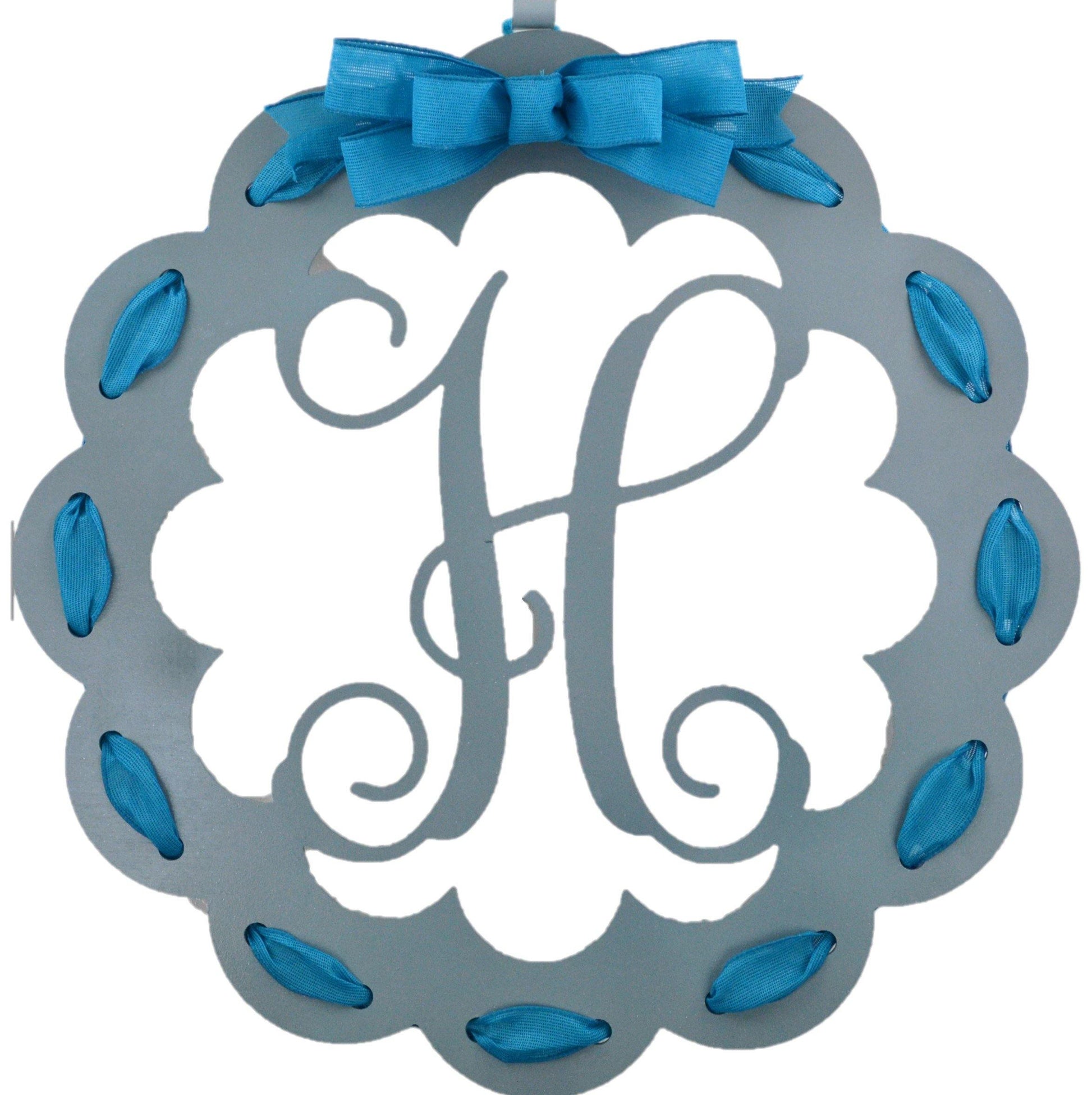 Personalized Monogram Door Hanger | Wooden Wreath | MANY colors! - Pink Door Wreaths