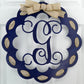 Personalized Monogram Door Hanger | Wooden Wreath | MANY colors! - Pink Door Wreaths
