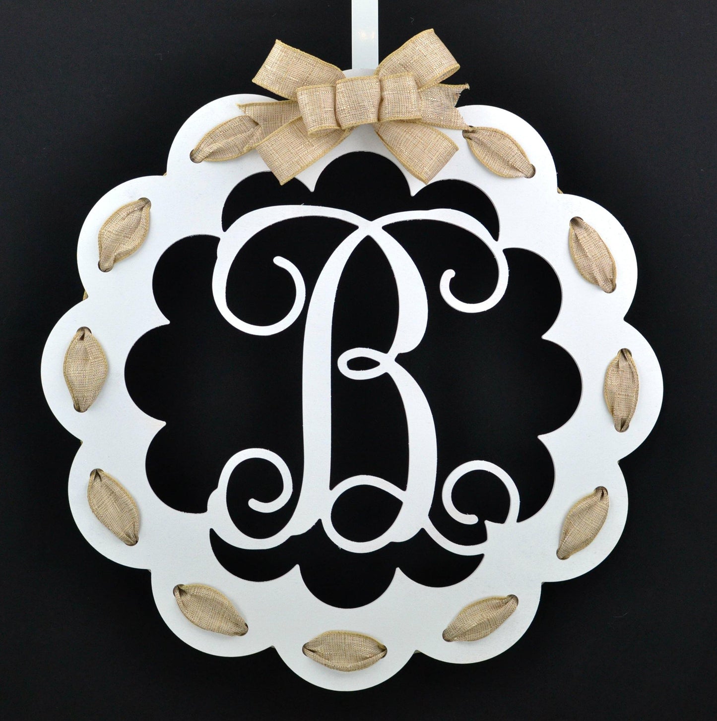 Personalized Monogram Door Hanger | Wooden Wreath | MANY colors! - Pink Door Wreaths