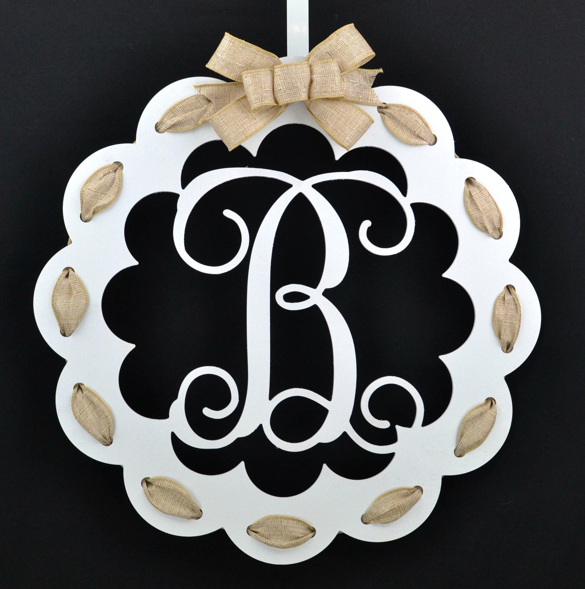 Personalized Monogram Door Hanger | Wooden Wreath | MANY colors! - Pink Door Wreaths