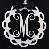 Personalized Monogram Door Hanger | Wooden Wreath | MANY colors! - Pink Door Wreaths
