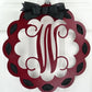 Personalized Monogram Door Hanger | Wooden Wreath | MANY colors! - Pink Door Wreaths