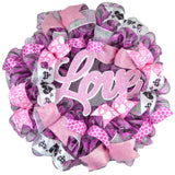 Pink Love Valentines Wreath - Valentine's Day Decor - Pink Door Wreaths