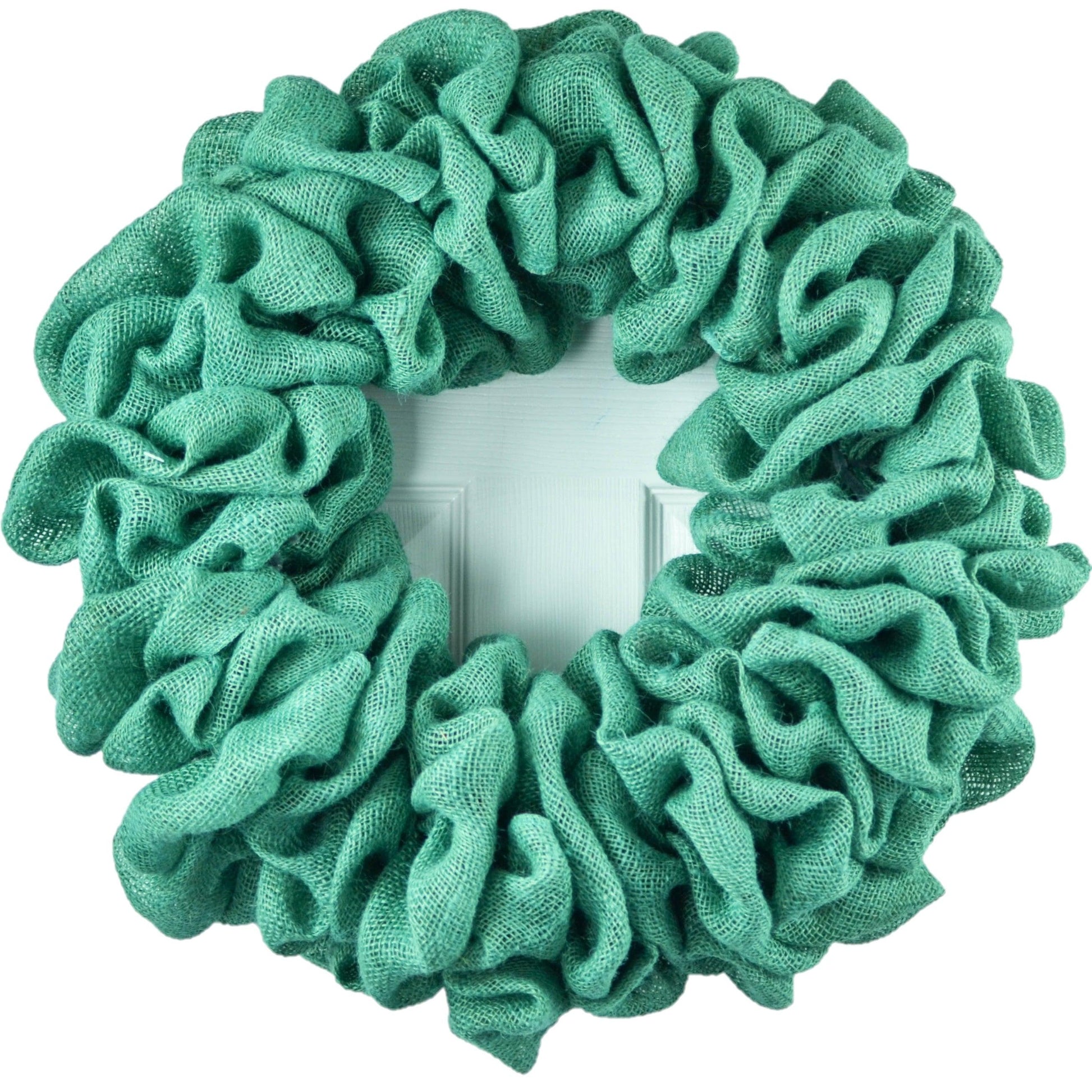 Blue Grey Plain Burlap Wreath Already Made - Everyday Wreath to Decorate DIY - Add Bow, Ribbons on Your Own - Premade - Pink Door Wreaths