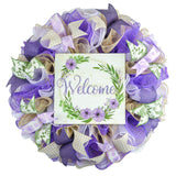 Purple Floral Everyday Spring Wreath - Summer Soft Decor - Mothers Day Gift - Pink Door Wreaths