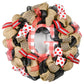 Red and Black Burlap Monogram Everyday Wreath - Pink Door Wreaths