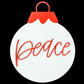 Red White Farmhouse Christmas Ornament | Shiplap Love Peace Joy Door Hanger - Pink Door Wreaths