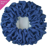 Royal Blue Plain Burlap Wreath Already Made - Everyday Wreath to Decorate DIY - Add Bow, Ribbons on Your Own - Premade - Pink Door Wreaths