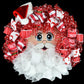 Santa Claus Face Wreath | Christmas Mesh Outdoor Front Door Wreath - Pink Door Wreaths