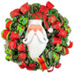 Santa Claus Wreath - Christmas Mesh Outdoor Front Door Decor - White Red Lime Green - Pink Door Wreaths