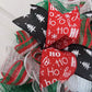 Santa Claus Wreath - Santa Claus is Coming to Town Christmas Mesh Front Door Wreath - Red Black White Green Ho Ho Ho - Pink Door Wreaths