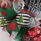 Santa Claus Wreath - Santa Claus is Coming to Town Christmas Mesh Front Door Wreath - Red Black White Green Ho Ho Ho - Pink Door Wreaths