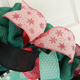 Snow Cute Snowman Wreaths - Turquoise Pink Snowflake Cold Front Door Wreath - Outdoor Christmas Decor - Winter Decor - Pink Door Wreaths