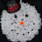 Snowman Top Hat Winter Mesh Front Door Wreath | White Black - Pink Door Wreaths
