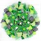 St Patricks Clover Oh So Lucky Day Mesh Door Wreath - Pink Door Wreaths