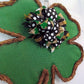 St Patricks Day Clover Wreath - Shamrock Grapevine Wreath - St. Patrick's Day Door Hanger Oversized Bow Polka Dot Burlap Door Decor; Green White Black - Pink Door Wreaths