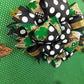 St Patricks Day Clover Wreath - Shamrock Grapevine Wreath - St. Patrick's Day Door Hanger Oversized Bow Polka Dot Burlap Door Decor; Green White Black - Pink Door Wreaths