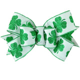 St Patricks Day Wreath Bow - Clover Wreath Embellishment for Making Your Own - Farmhouse Already Made - Pink Door Wreaths