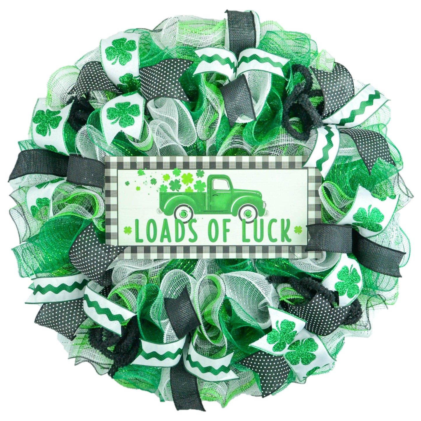 St Patricks Wreath - Loads of Luck Saint Patrick's Home Sweet Home Decor - Clover Door Decorations - Pink Door Wreaths