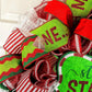 Stink Stank Stunk Christmas Wreath - Xmas Mesh Door Decor - Holiday Decorations - Red White Emerald Lime Green - Pink Door Wreaths