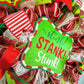 Stink Stank Stunk Christmas Wreath - Xmas Mesh Door Decor - Holiday Decorations - Red White Emerald Lime Green - Pink Door Wreaths