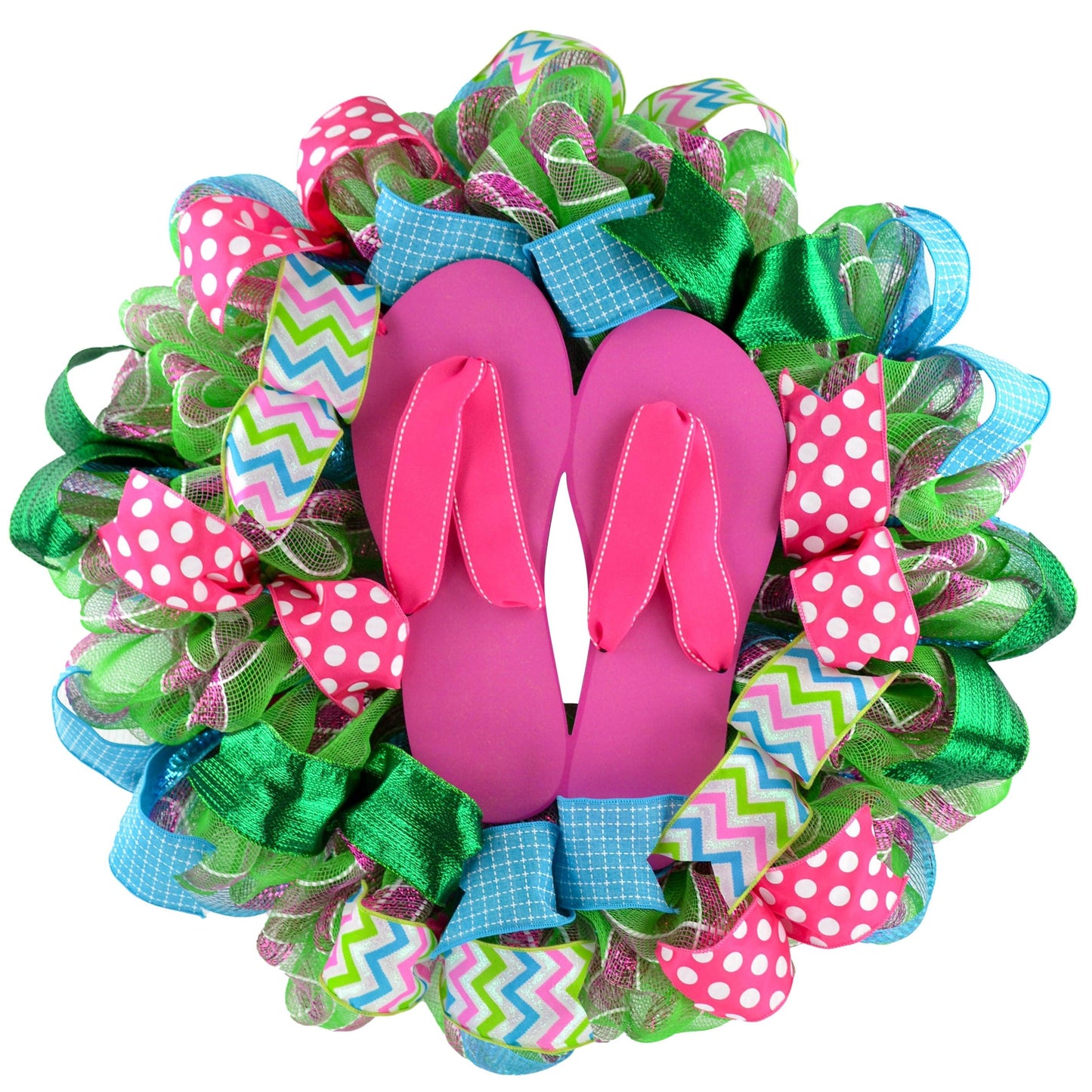 Summer flip flop wreath - Pink Door Wreaths