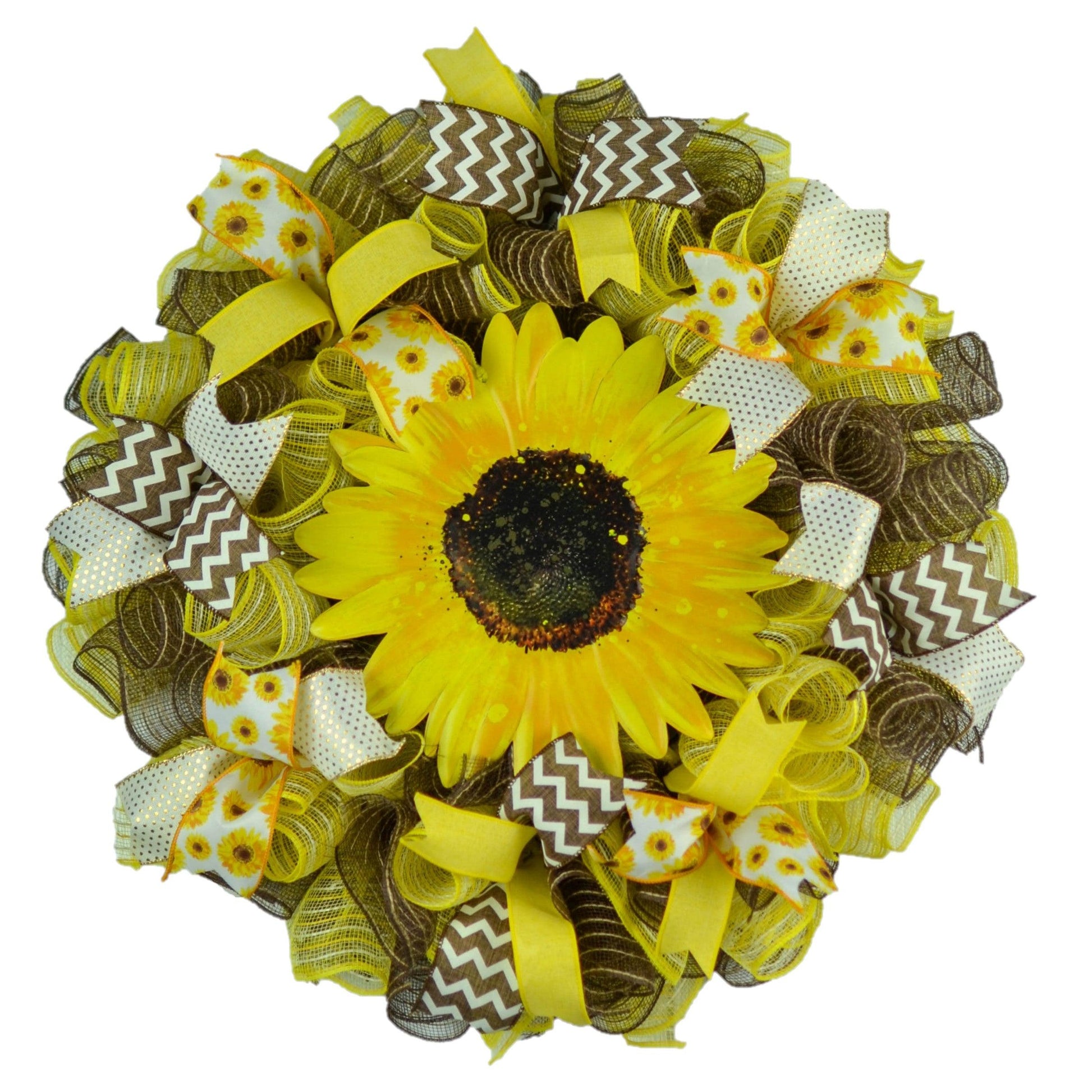 Sunflower Front Door Wreath - Burlap Sun Flower Decorations | Yellow Brown Jute - Pink Door Wreaths