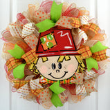 Hand painted Scarecrow Wreath
