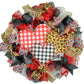 Valentine's Day Mesh Door Wreath - Red White Black Buffalo Plaid - Animal Print Door Decor - Pink Door Wreaths