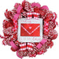 Valentine Sending Love Wreath - Valentine's Day Decor - Envelope Mesh Door Wreath - Pink White Silver Red - Pink Door Wreaths