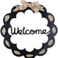 Welcome Door Wreath | Scalloped Door Hanger | Many Color Choices! - Pink Door Wreaths